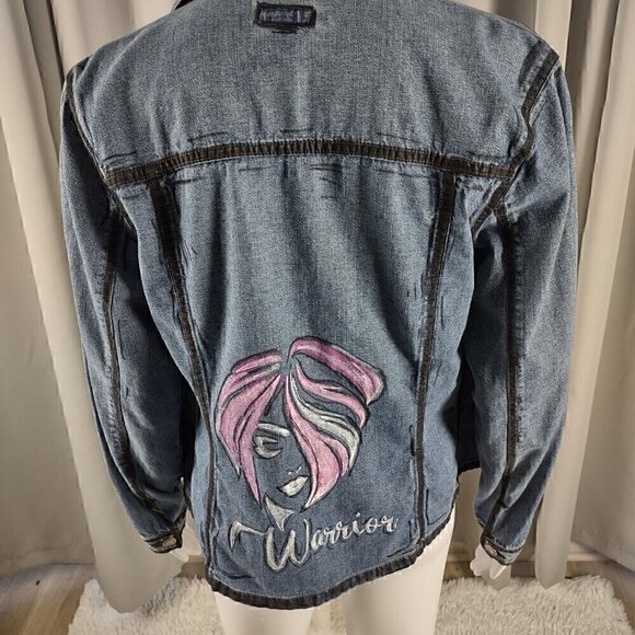 Cherokee Women's Customized Multi Button 100% Cotton Blue Jean Jacket Size S - Picture 5 of 14